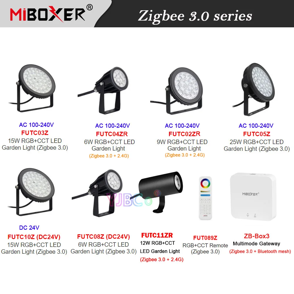 Miboxer 6W, 9W 15W 25W RGBCCT LED Kerti Lámpa Zigbee 3.0 IP66 Vízálló Okos Kültéri Kerti Lámpa Hang/App Ellenőrzési AC110V-220V