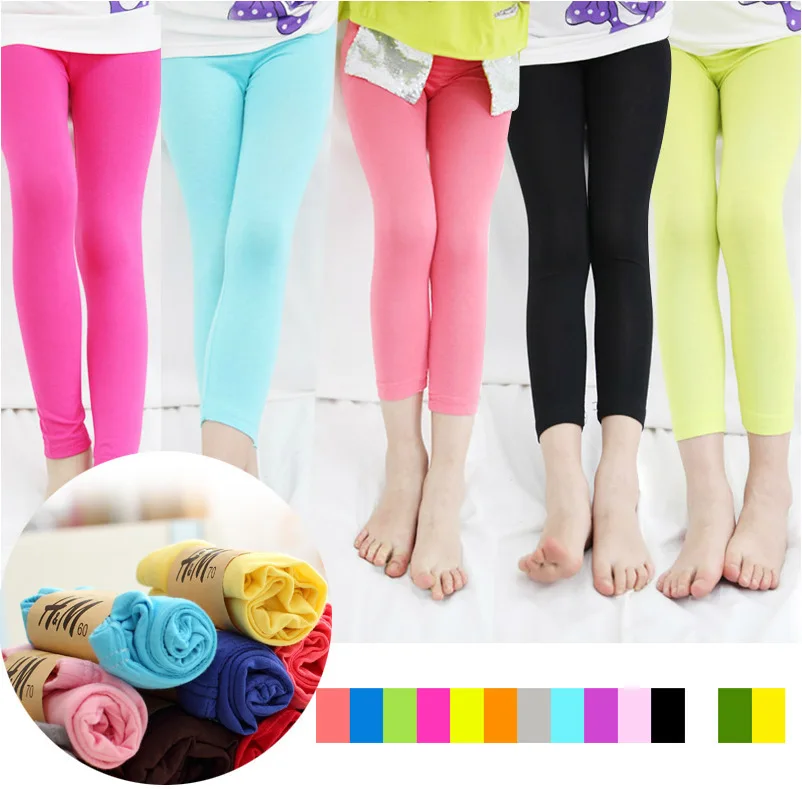 2019 Forró Új Modális lány leggings gyermek Leggings új cukorka színű nadrágot a lányok