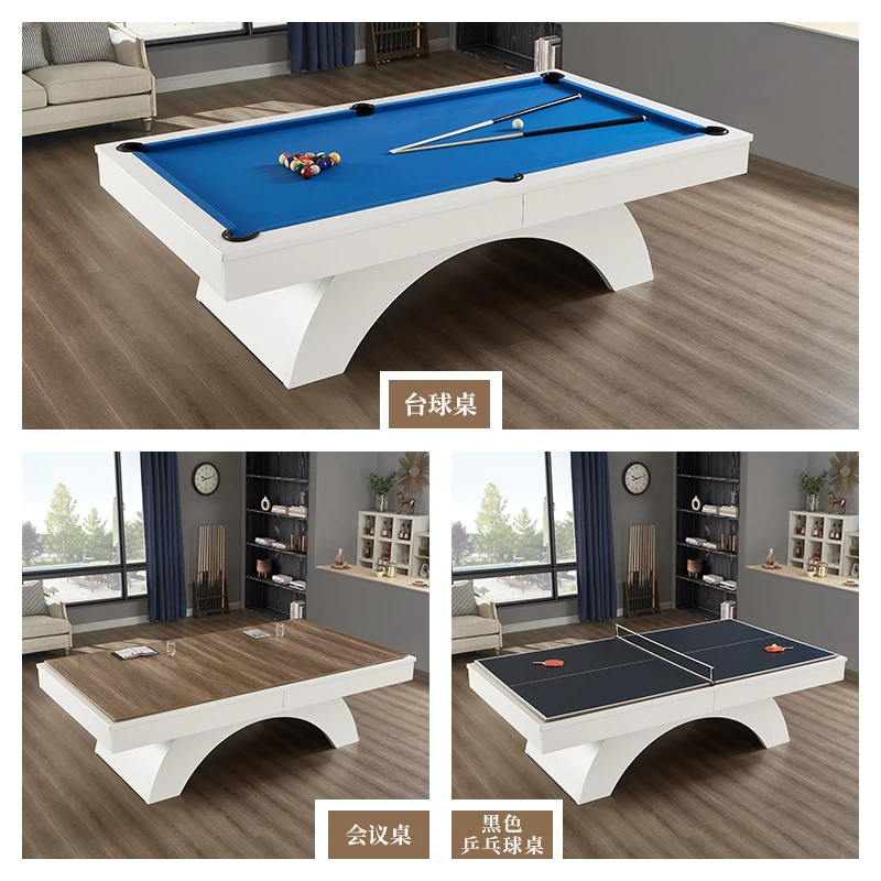 Villa multifunkcionális tömör fa pool asztal kiváló minőségű biliárd asztal, Normál háztartási beltéri 9 labdát táblázat kereskedelmi fekete 8